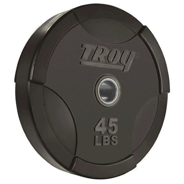 45Lb Troy Black Olympic Solid Bumper Plate Rubber - BO-045SBP